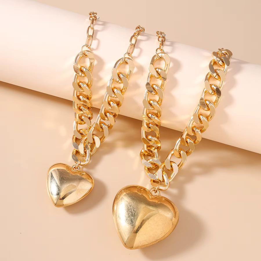 Gritavo Halsketten, Herz Anhänger, Gold, Punk, Unisex - Bild 2