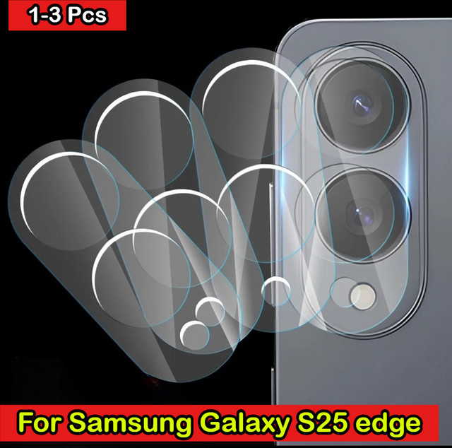 Samsung Galaxy S25 Edge Kamera Schutzfolie aus 9H Ultra HD gehärtetem Glas, transparent, 1–3 Stück - Bild 1