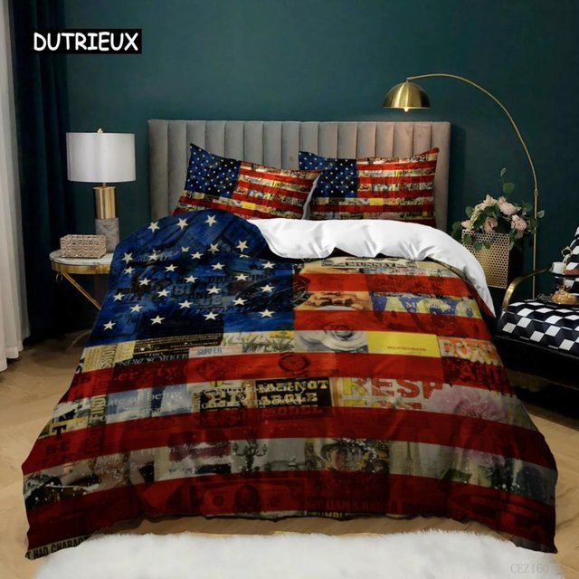 Bettwäscheset mit Nationalflagge Design von Binchi Outdoor Product, Mikrofaser, Mehrfarbig, B/H: 200 x 230 cm - Bild 1