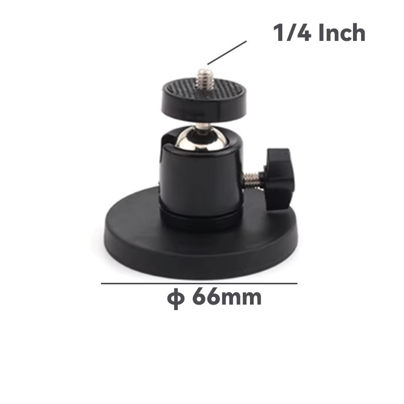 SZKOSTON Mini-Kugelkopf-Kamera-Stativhalterung mit magnetischer Basis und 1/4 Zoll Anschluss in Schwarz für Action-Kameras wie DJI und GoPro Hero - Bild 2
