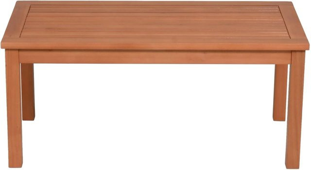 DELUKE Gartentisch HILARY Beistelltisch aus Eukalyptus Braun B/T/H: 90 x 44 x 40,7 cm - Bild 1