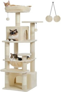 Pawz Road Katzenbaum beige mit Hängematte und Höhle, Höhe: 136 cm - Bild 1