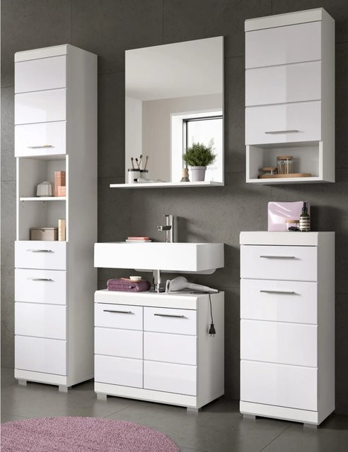 Inn.Furn Badmöbel Set Shawn 5-teilig in Weiß Hochglanz, Breite: 164 cm - Bild 1