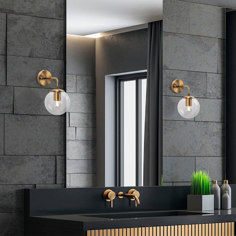 Opviq Wandleuchte Viran in Bronze aus Metall und Glas mit E14 Fassung, B/H/T: 27 x 25 x 15 cm - Bild 4