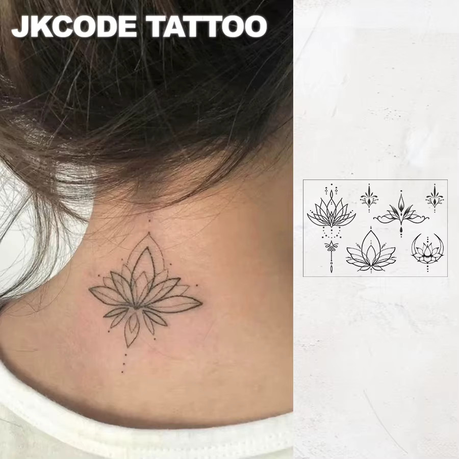 JKCODE TATTOO Mehndi-Design Semi-Permanente Tattoos, Brahma Lotus Totem, Damen - Bild 2