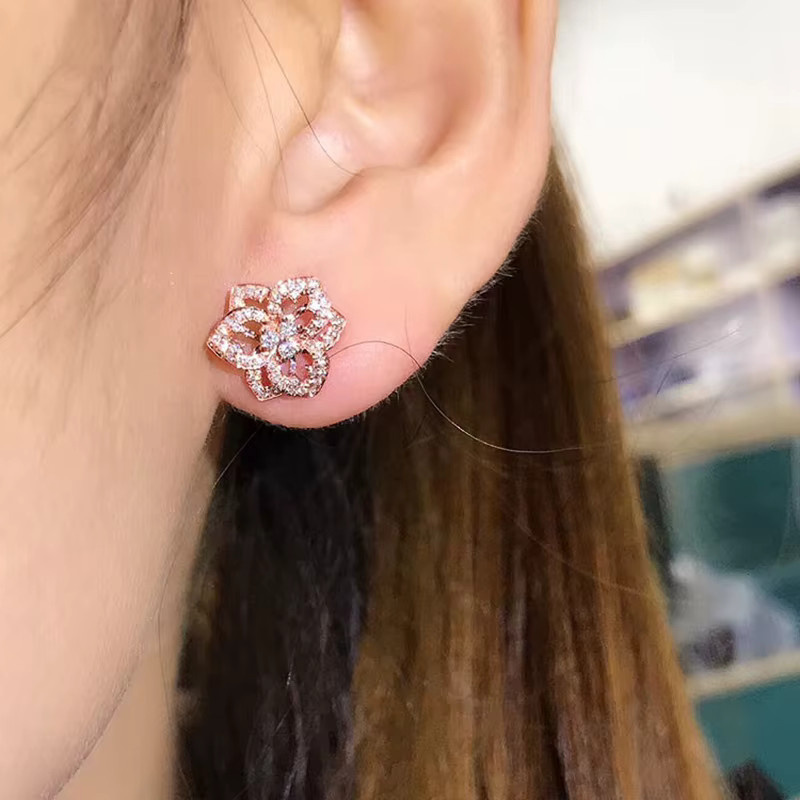 Huitan Ohrstecker, Roségold, Zirkonia, Damen - Bild 2