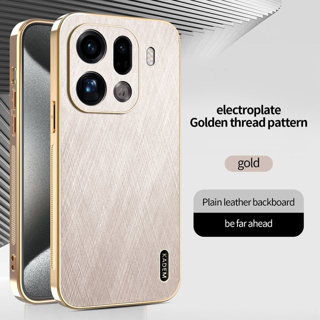 Magnetische Business Schutzhülle für OPPO Find X9 und Find X9 Pro mit Goldseidenmuster in Schwarz und Gold - Bild 1