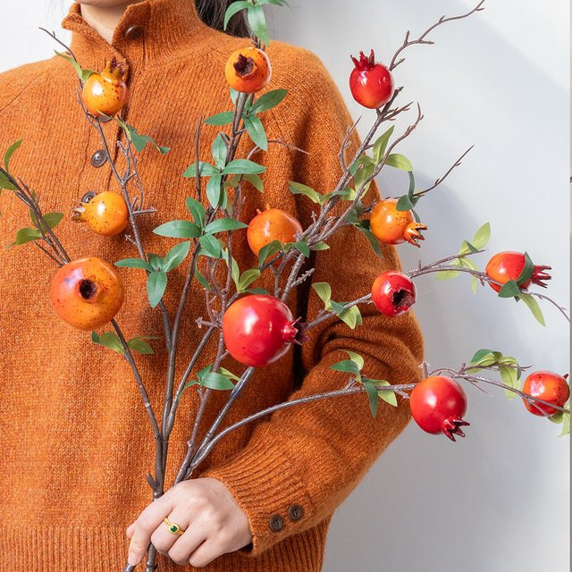 WQNJIN Dekorative Granatapfel-Simulation in Rot für Blumenarrangements und Wohnzimmer-Dekoration - Bild 1