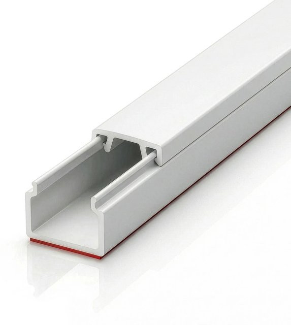 Floordirekt Kabelkanal Oskar Kabelleiste selbstklebend Weiß B/H: 15 x 10 mm, Länge: 1 m - Bild 1