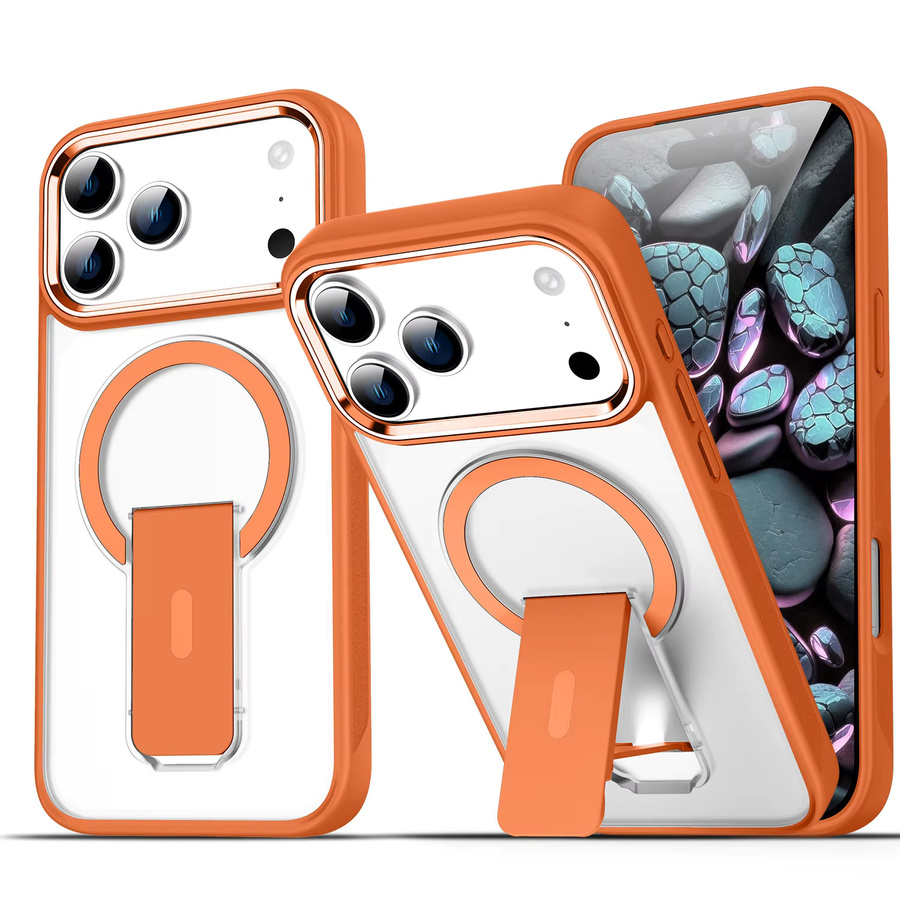 Stoßfeste iPhone Hülle mit MagSafe Wireless Charging und Halterung, matt und durchscheinend, Farbe: Braun, passend für iPhone 17 Pro Max, iPhone 16 Plus, iPhone 15 und iPhone 14 - Bild 6
