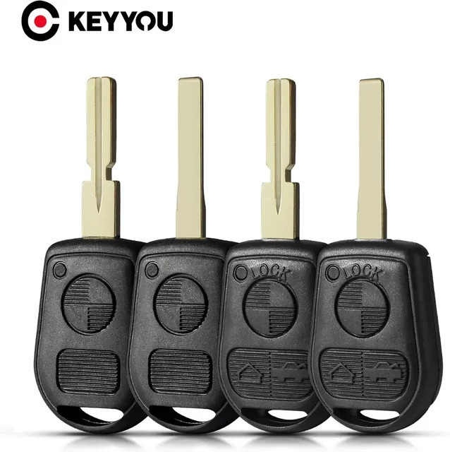 KEYYOU Auto Schlüssel Case für BMW E31 E32 E34 E36 E38 E39 E46 Z3, 3 Tasten Fernbedienung Shell, Schwarz - Bild 1