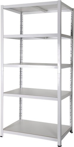 SZAGATO Archivregal aus Stahl mit 5 Böden in Weiss, B/H/T: 90 x 180 x 60 cm - Bild 1