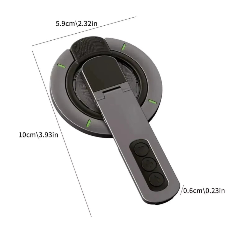 Aumengear Magnetischer Lazy-Telefonständer in Schwarz – Beidseitig, drehbar und faltbar mit Silikon-Ring zum Stressabbau - Bild 2