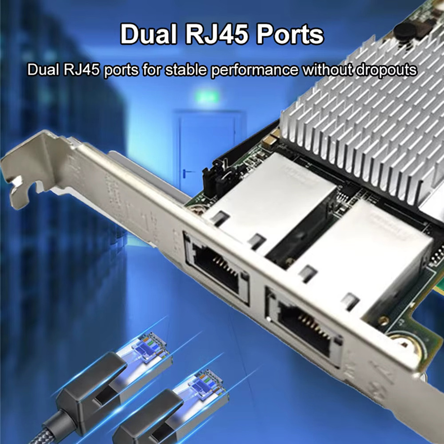 Intel X540-T2 Dual RJ45 PCIe x8 10GbE Ethernet Netzwerkadapter in Silber und Weiß - Bild 3