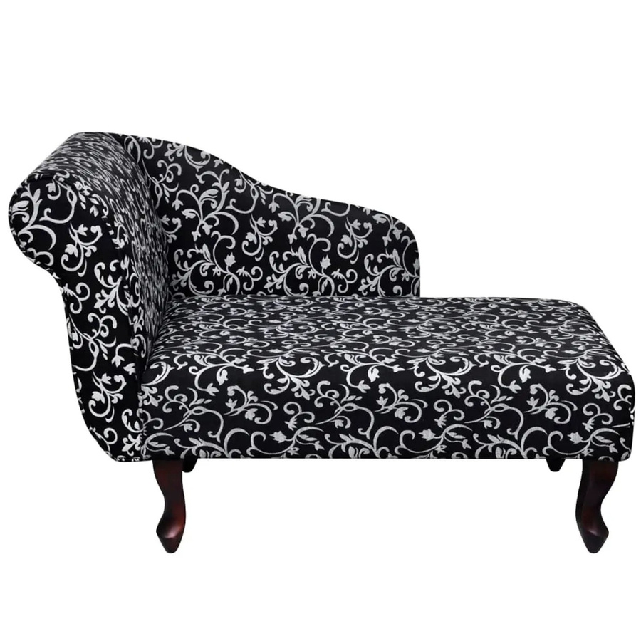 vidaXL Chaiselongue aus Stoff in Schwarz und Weiß mit Holzrahmen - Bild 2