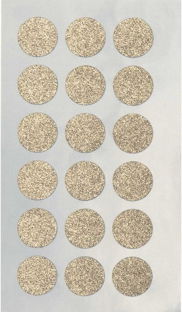 Rico Design Paper Poetry Sticker Kreise in Gold Glitter, 4 Blatt, Durchmesser: 18 mm - Bild 1