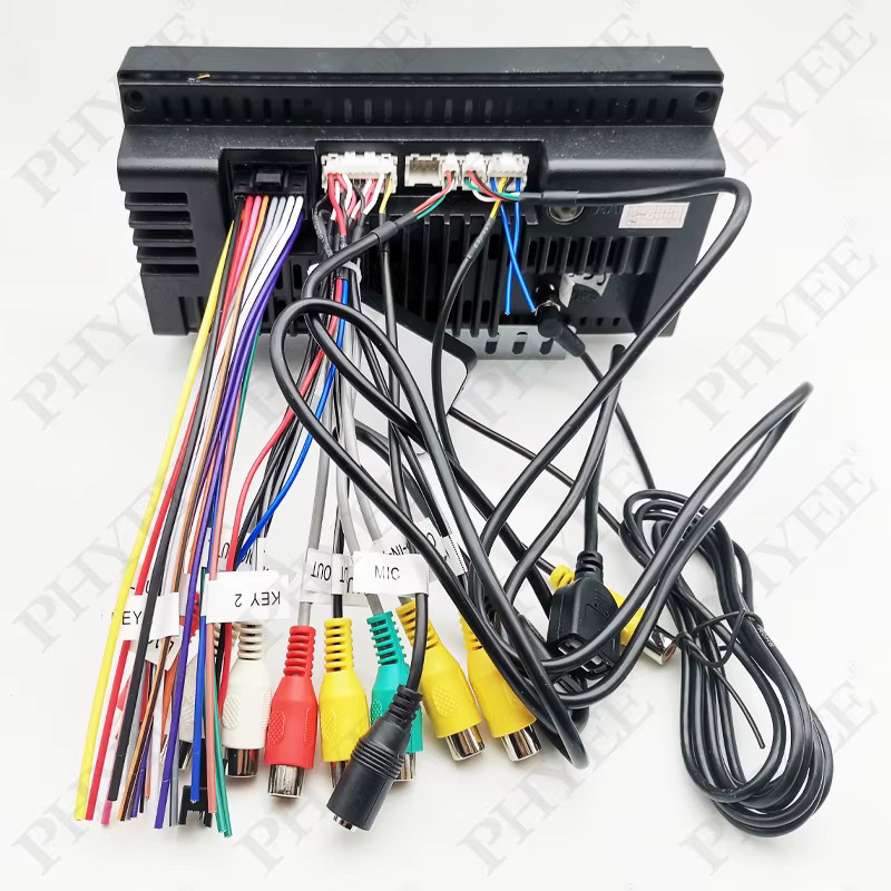 PHYEE Kabelbaum-Set für 16-polige Android-Autoradios mit USB-Adapter, GPS-Antenne, WLAN-Kabel sowie Video-Audio-Aux-RCA und Mikrofon-Lüfter-Anschluss in Multicolour - Bild 3