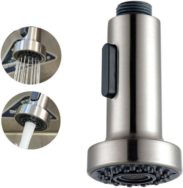 Binchi Küchenarmatur mit ausziehbarem Duschkopf und Sprühfunktion in Silber und Brushed Nickel - Bild 1
