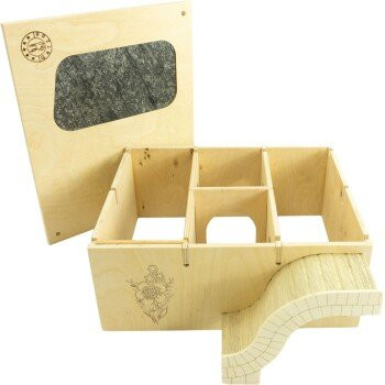 Getzoo Wohnhaus Eduardo Premium für Kleintiere aus Holz mit Schieferdach und abnehmbarem Dach in Beige - Bild 1