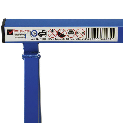 pro-bau-tec Klappbock aus Metall in Blau mit einer maximalen Tragfähigkeit von 200 kg - Bild 2