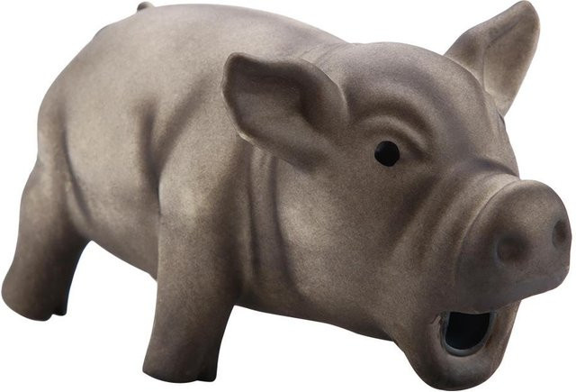 TOMTOP Schwein Grunzen Squeak Latex Kauspielzeug für Hundewelpen, Schwarz - Bild 1