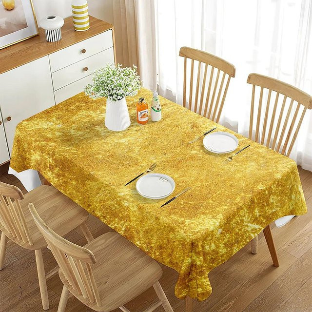 Tischdecke von Fancy Style Studio mit Goldmuster, rechteckig, Polyester, B/T: 70 x 70 cm - Bild 1