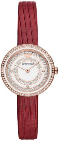 Emporio Armani Armbanduhr, Quarz, Leder, 30 mm, Weiß, Damen - Bild 1