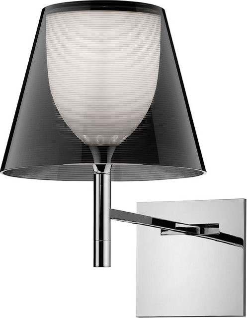 Flos KTribe W Wandleuchte in Rauchgrau aus glänzendem Aluminium mit Textilschirm und Dimmfunktion - Bild 1