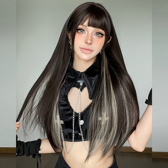 7JHH WIGS Highlight-Perücke, beige, synthetisch, Damen - Bild 1