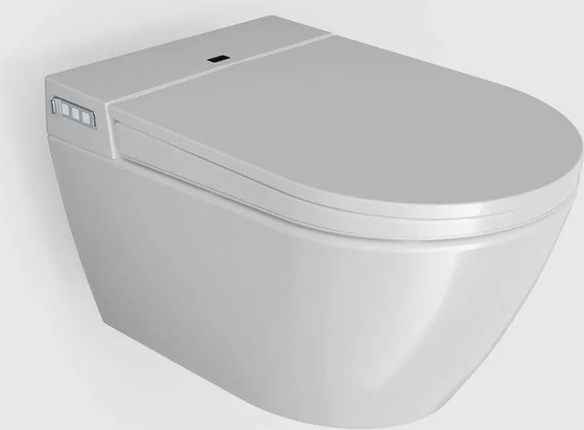 Bernstein DUSCH-WC 540PRO Komplettset Weiß mit Sitzheizung und Sterilisator, Wandmontage, Keramik, B/T/H: 42,4 x 40,0 x 32,0 cm - Bild 1