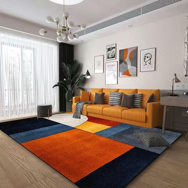 Karpetti Nordischer Abstrakter Geometrischer Teppich in Grau, Waschbar und Rutschfest, B/T: 60 x 90 cm - Bild 1
