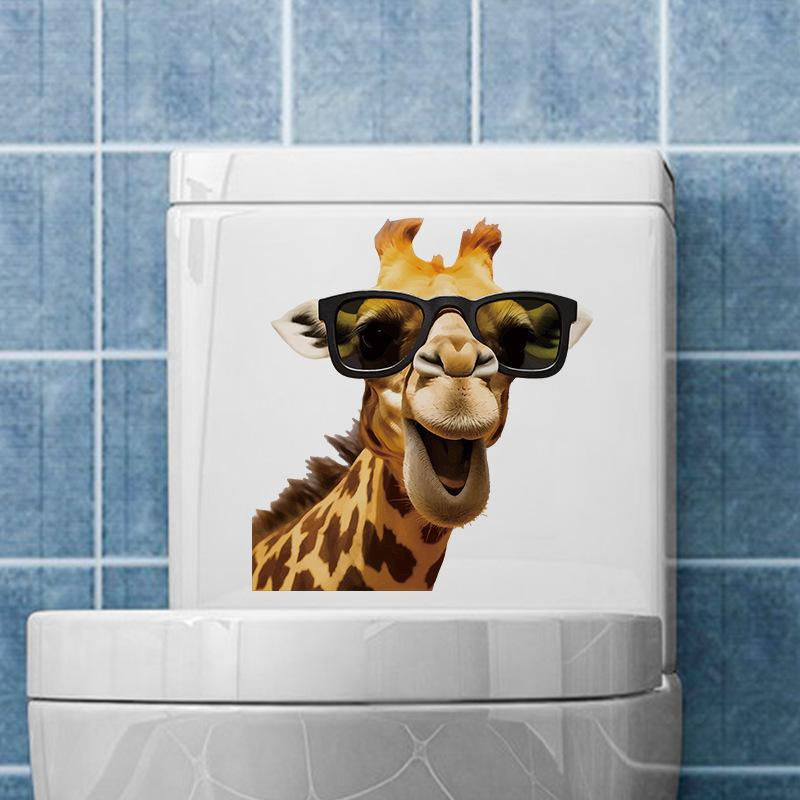 Selbstklebender Giraffe Wandaufkleber aus PVC für Kinderzimmer und Glasfenster von xianyi01, Breite: 30 cm, Höhe: 30 cm - Bild 3