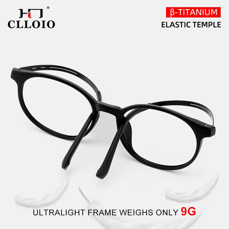 CLLOIO Lesebrille, Rund, Vollrand, TR90, Schwarz, Unisex - Bild 2