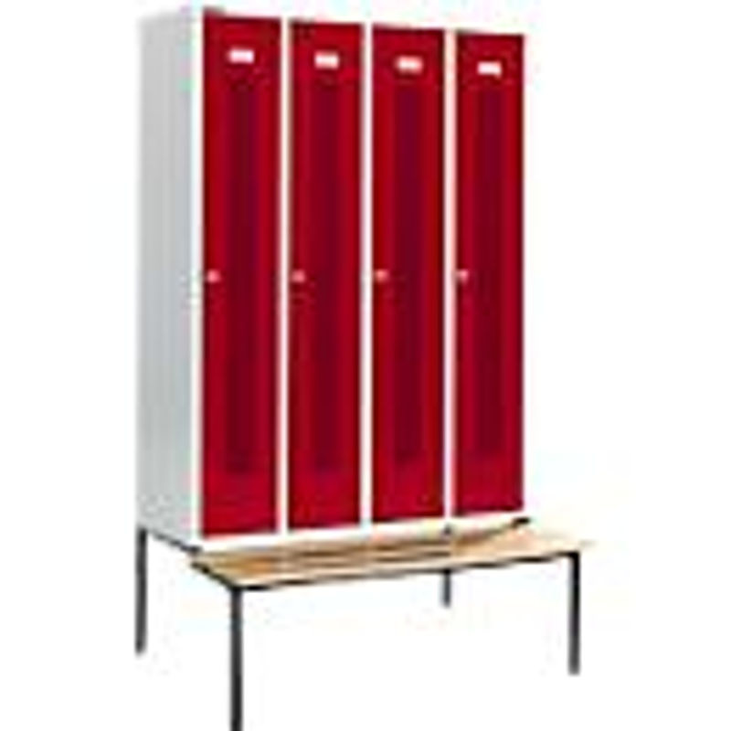 Schäfer Shop Select Kleiderspind mit Sitzbank, 4 Abteile, Zylinderschloss, Farbe: Rubinrot - Bild 2