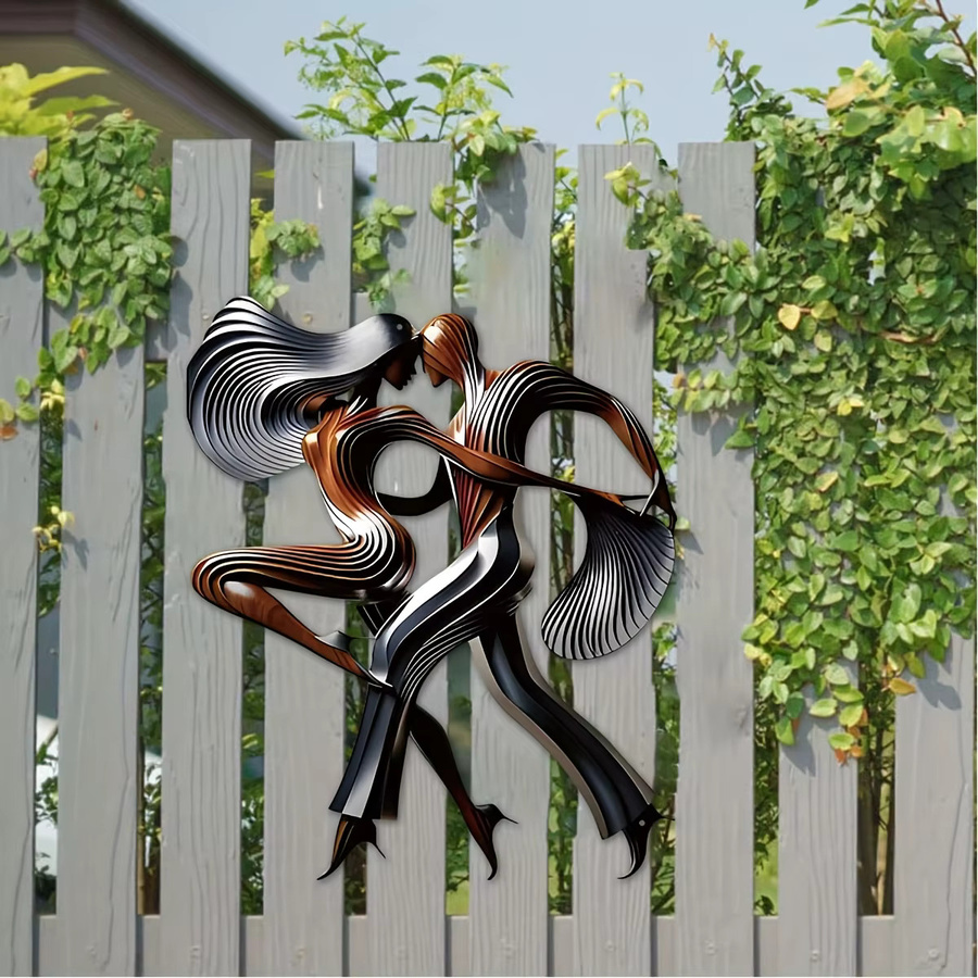 DDPNKL Metall-Wanddekoration Tanzendes Paar als Wandskulptur für Zuhause, Terrasse und Balkon - Bild 4