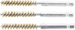 BGS Messingbürsten Set 3-teilig in Gold mit 8 mm Durchmesser und 6,3 mm Außensechskant Antrieb - Bild 1
