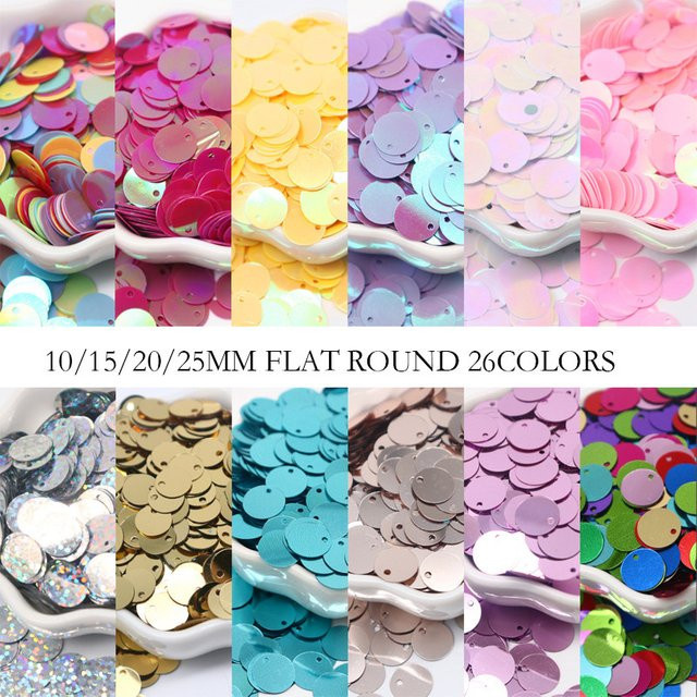 Runde Pailletten in Multicolour zum Nähen und für Handwerksprojekte in den Größen 10mm, 15mm, 20mm, 25mm und 30mm - Bild 1