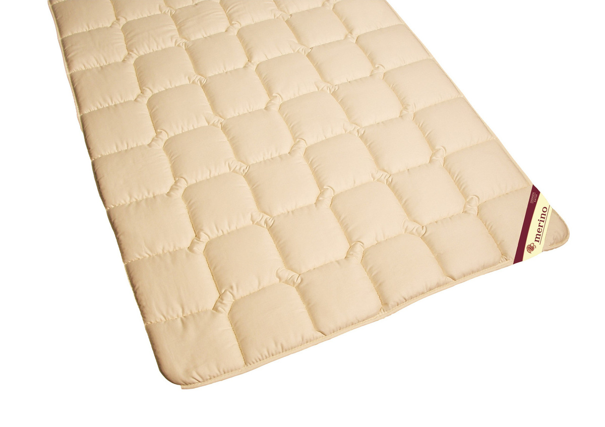 Merino Schafschurwolle Wollunterbett Engadin von Garanta Steppd Chr. Bayer GmbH, Farbe: Beige, B/T: 90 x 200 cm - Bild 1