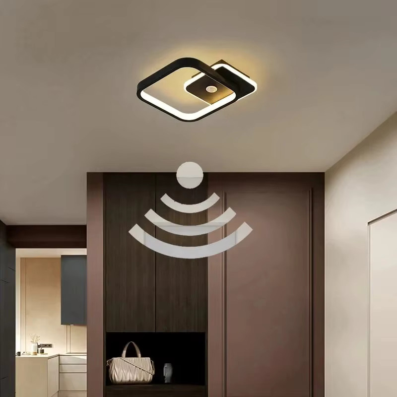 HAULVANG LED-Deckenleuchte mit PIR-Bewegungsmelder in Schwarz für Flur und Korridor - Bild 3