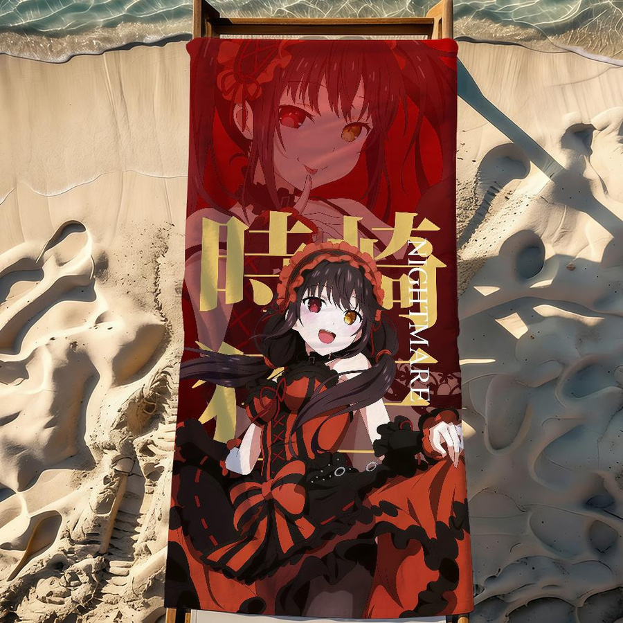 Anime Tokisaki Kurumi Handtuch schnelltrocknend und sandfest für Sport, Reise und Camping, Breite: 30 cm, Höhe: 60 cm - Bild 6