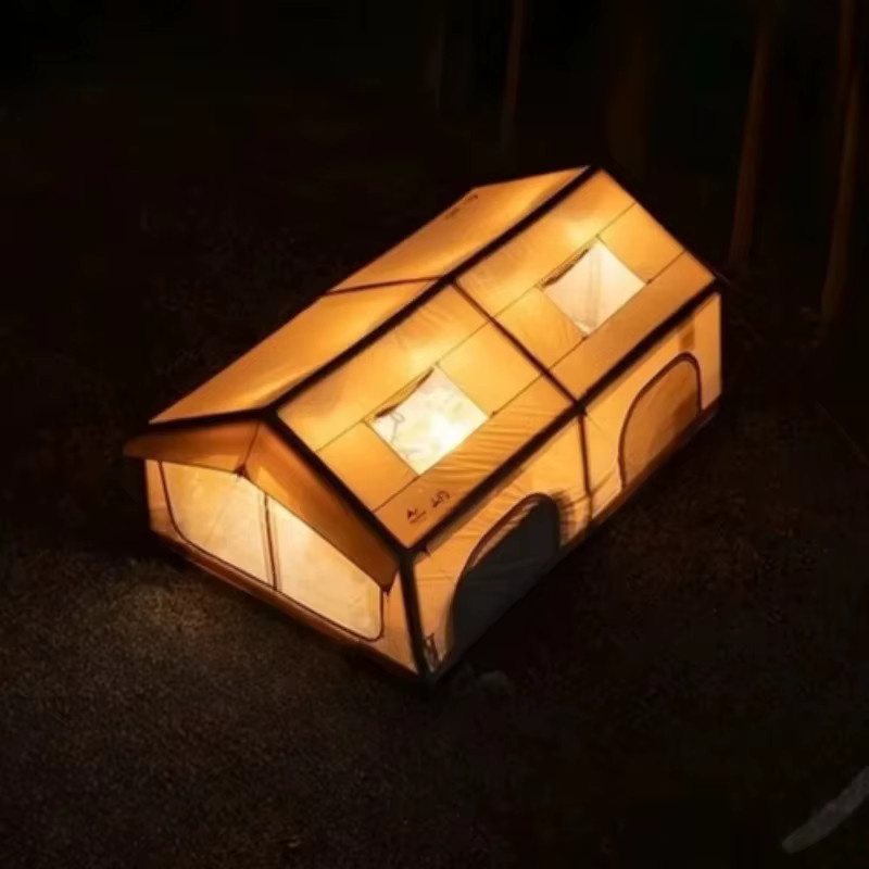 MDNG Aufblasbares Campingzelt mit automatischer Öffnung in Beige mit zwei Schlafzimmern und Wohnzimmer - Bild 4
