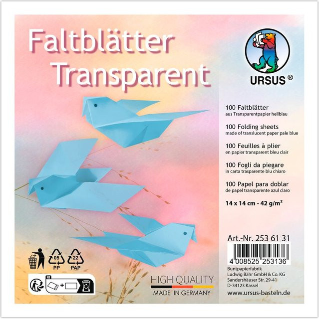 URSUS Transparentpapier-Faltblätter in Hellblau - Bild 1