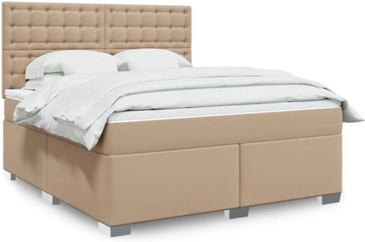Vidaxl Boxspringbett Matratze mit Taschenfederkern in Cappuccino-braun, B/T/H: 180 x 200 x 150,5 cm - Bild 1