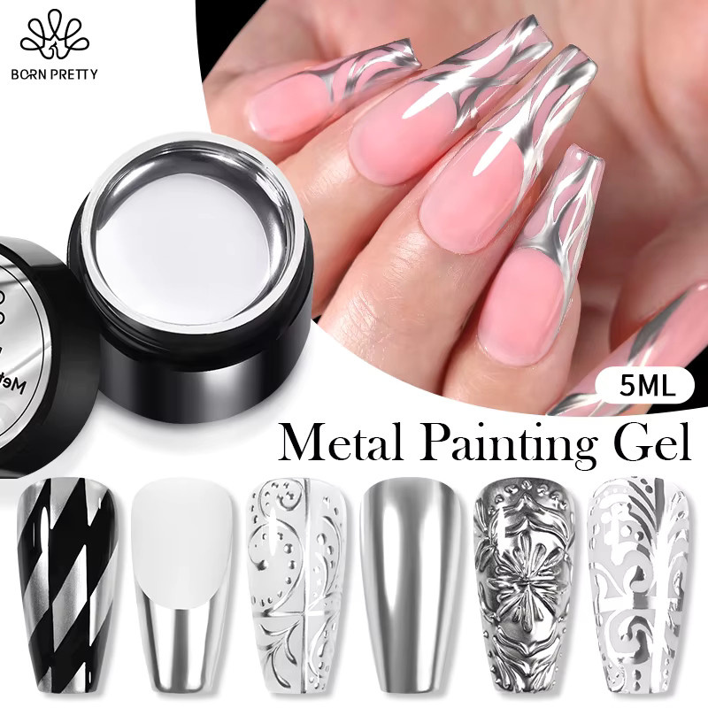 BORN PRETTY Metallic-Nagellack, Silber, 5 ml - Bild 2