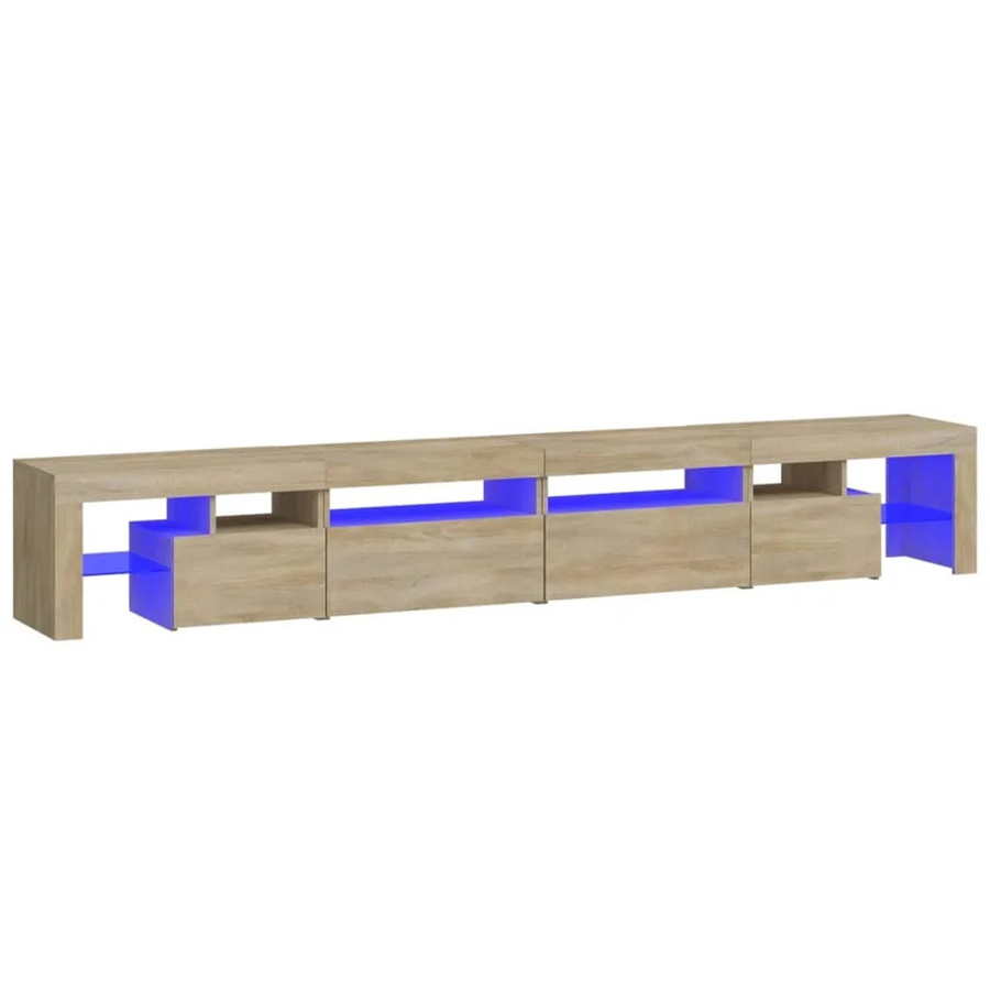 vidaXL TV-Schrank mit LED-Leuchten in Sonoma-Eiche, modern, B/H/T: 260 x 36,5 x 40 cm - Bild 2