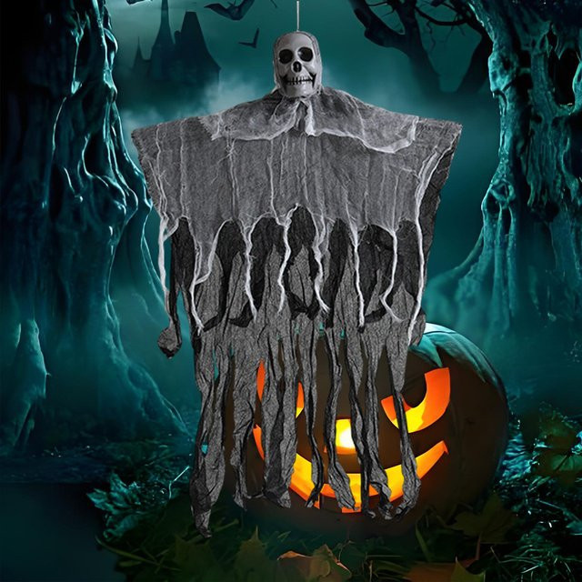 PGY Hängende Halloween Skelett-Geister Dekoration aus Textil für deine Party - Bild 1