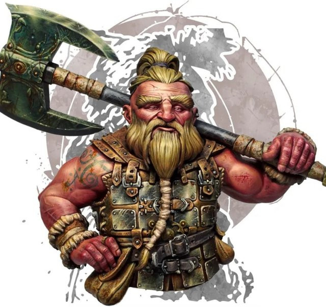 GK Resin-Soldatenmodell Halbfigur Zwergaxt, unmontierter und unbemalter Bausatz, 1/12 - Bild 1
