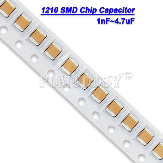 50 Stück PUMUDDSY 1210 SMD-Chipkondensatoren in Braun mit verschiedenen Kapazitäten und Spannungen - Bild 1