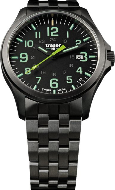 Traser Herrenuhr, Quarz, Edelstahl, 42 mm, Schwarz, 10 ATM - Bild 1
