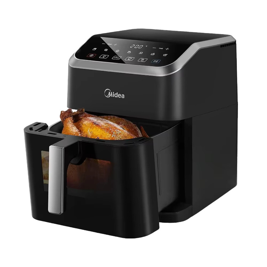 Midea Smart Heißluftfritteuse mit 5l Kapazität, Schwarz, App-Steuerung und Durchsichtfenster für fettarmes Kochen - Bild 4